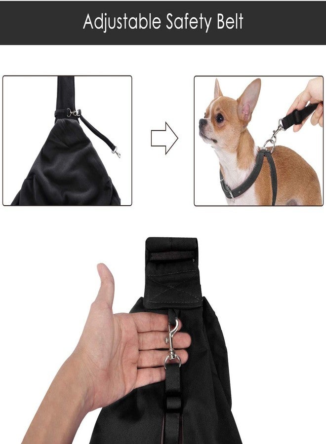Lynkaye Small Dog & Cat Travel Bag - Hands Free Pet Carrier with Adjustable Strap & Stainless Steel ID Barrel (Black, Up to 12 lbs) - Image 5